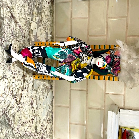 Handmade porcelain beanbag doll with chair. - Picture 3 of 10